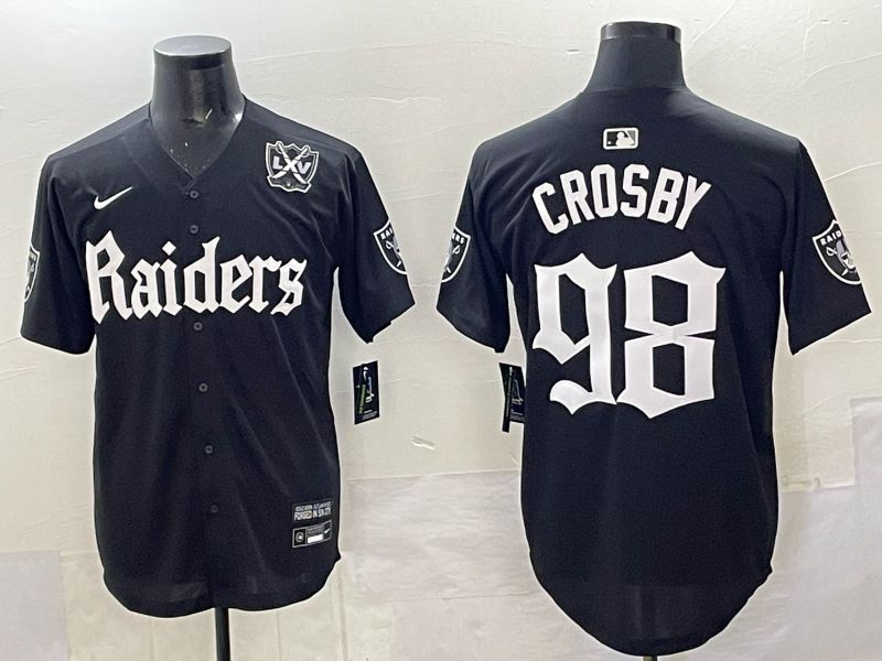 Men 2025 Oakland Raiders #98 Crosby Black 6th generation Joint Name Nike Limited NFL Jersey style 010->san francisco giants->MLB Jersey